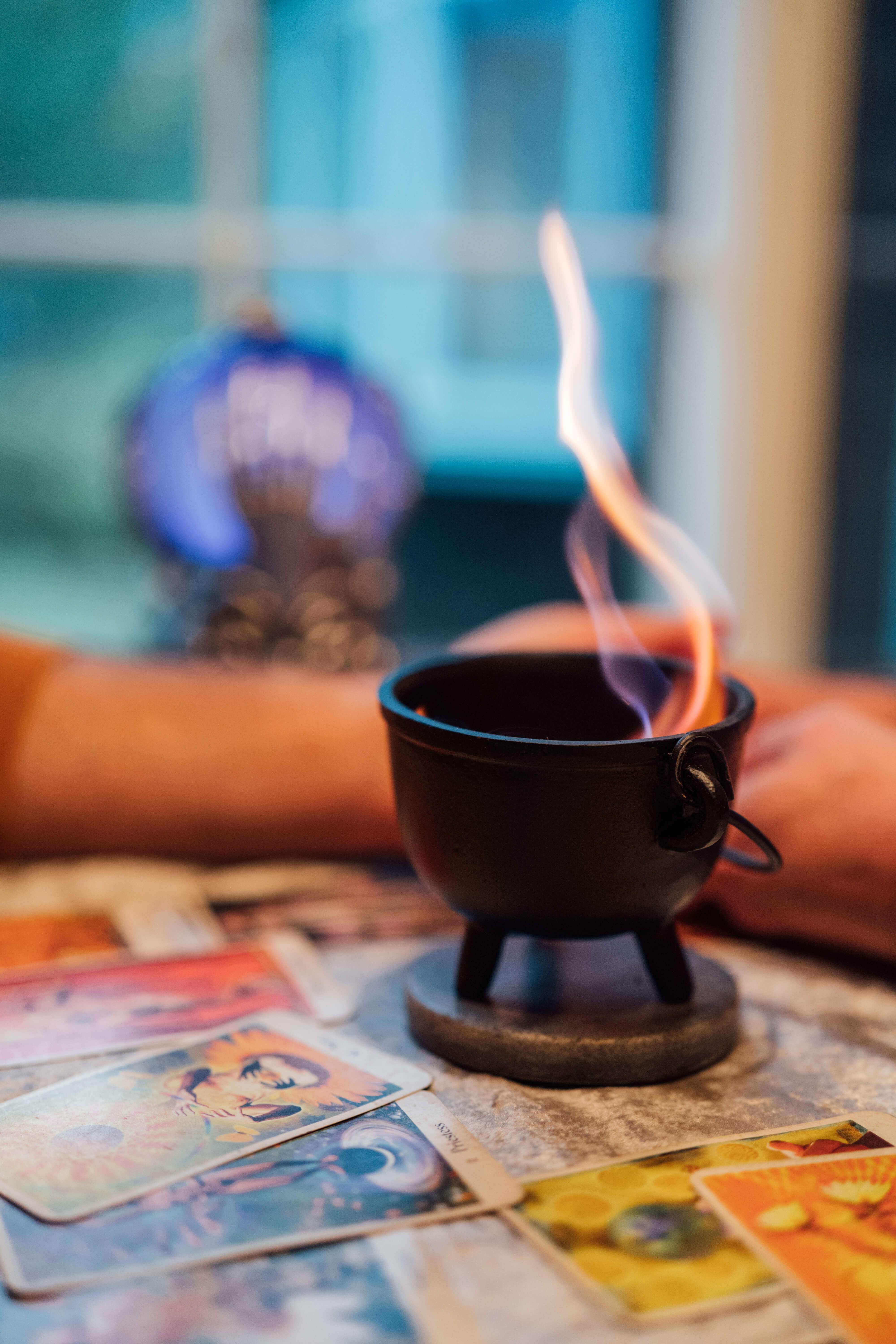 Cauldron flame across the room